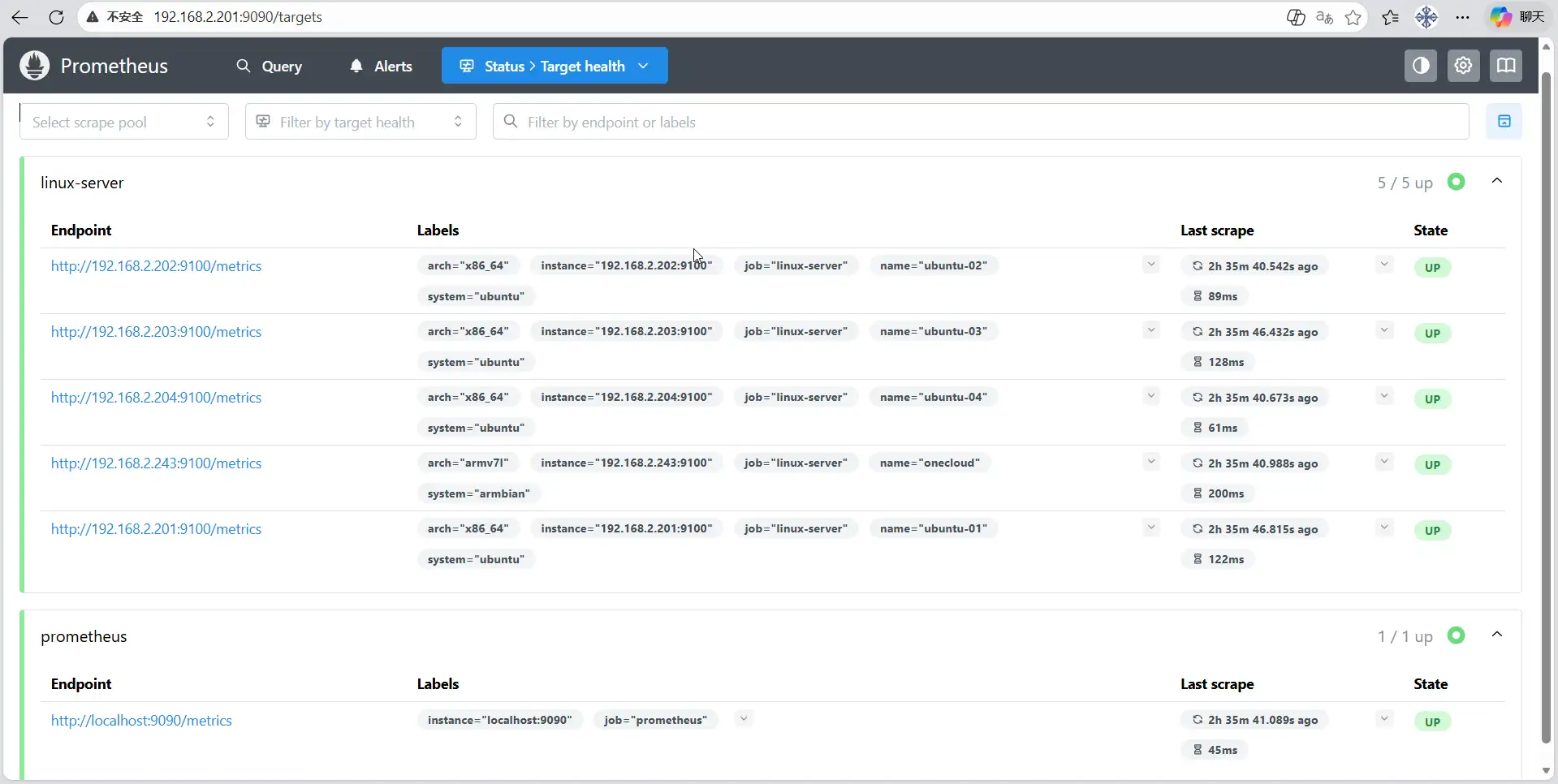 Prometheus状态页面